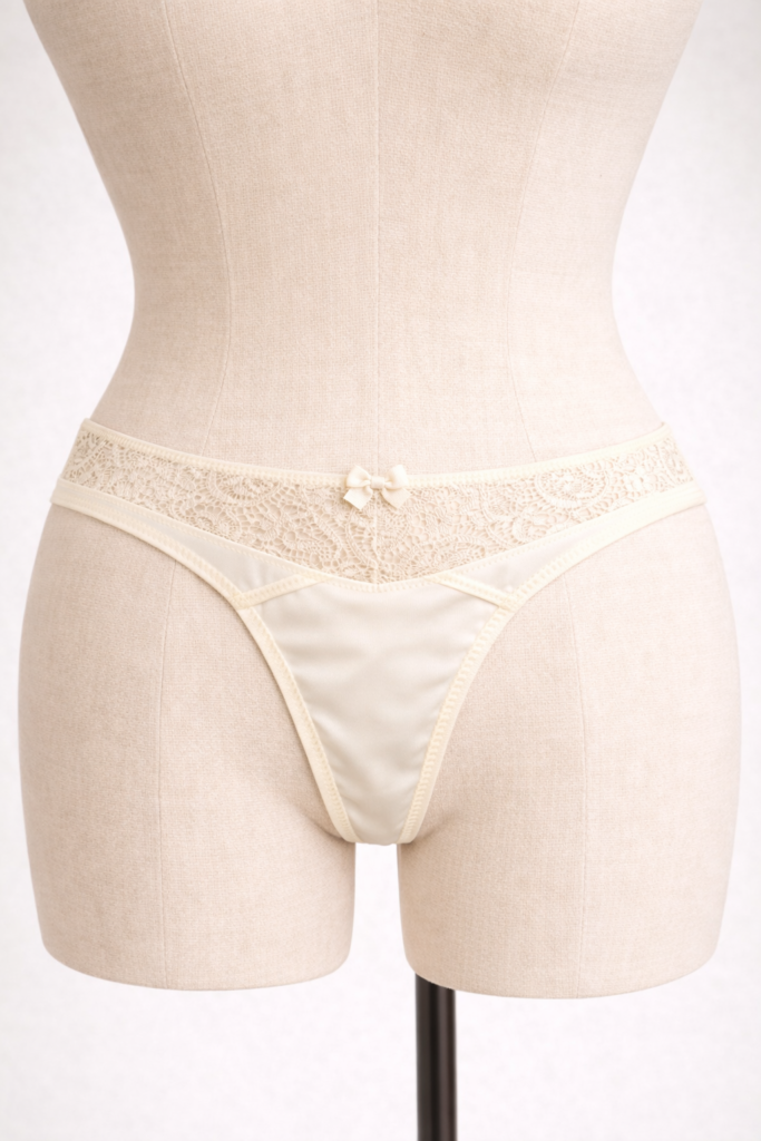 Whisper Satin & Lace Thong